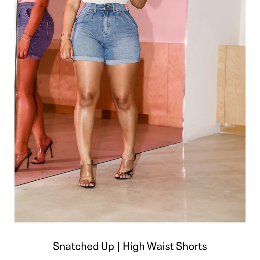 High waist jean shorts
